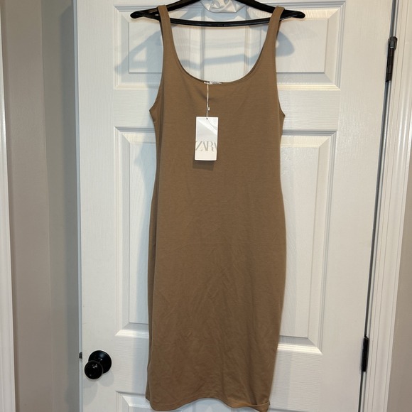 Zara Dresses & Skirts - Zara Tan Backless Dress